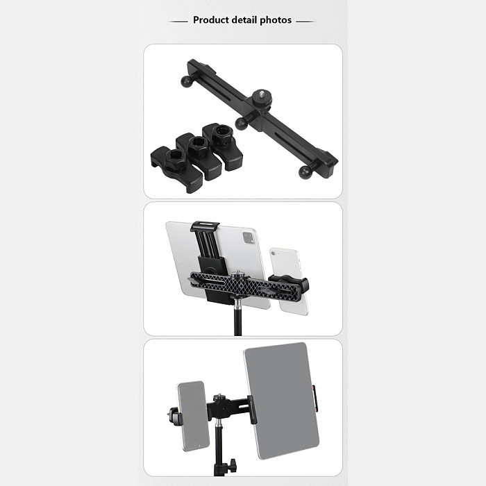 Multi-Function Phone Live Streaming Tripod Stand, Dual Triple Multi-Camera Mount, Selfie Photography Extension Clamp with Fill Light Holder & Gimbal Bracket, Portable Phone Tripod Accessories for Vlog Recording Video Shooting