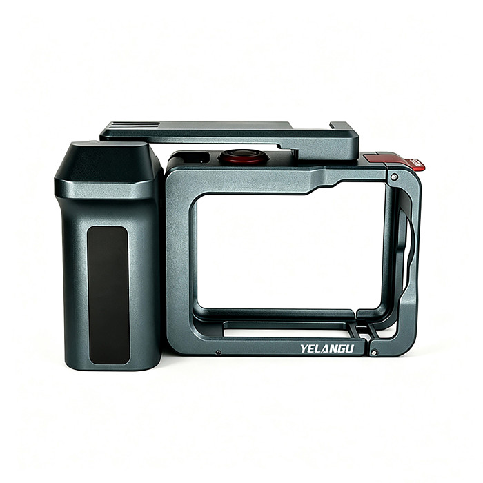For DJI Action6 Street Camera Metal Camera Cage Handle Set, Shutter Button Expansion, Sports Camera Frame