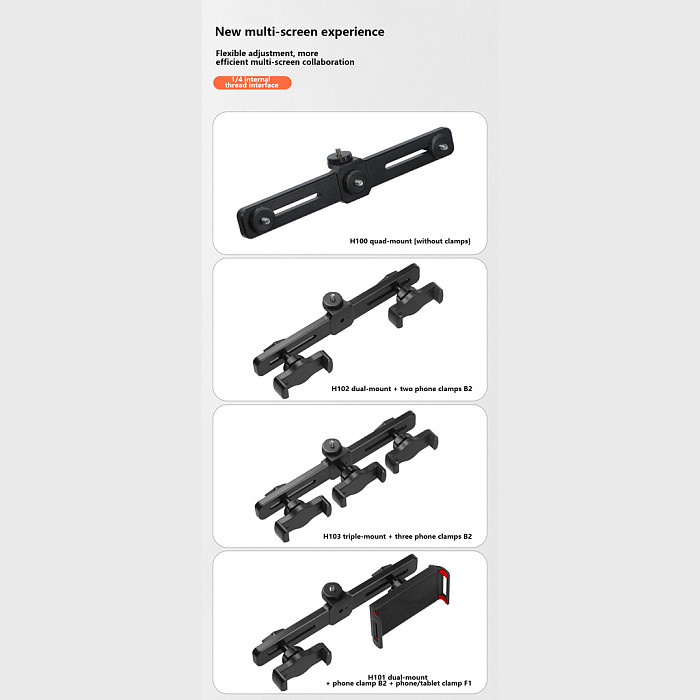 Multi-Function Phone Live Streaming Tripod Stand, Dual Triple Multi-Camera Mount, Selfie Photography Extension Clamp with Fill Light Holder & Gimbal Bracket, Portable Phone Tripod Accessories for Vlog Recording Video Shooting