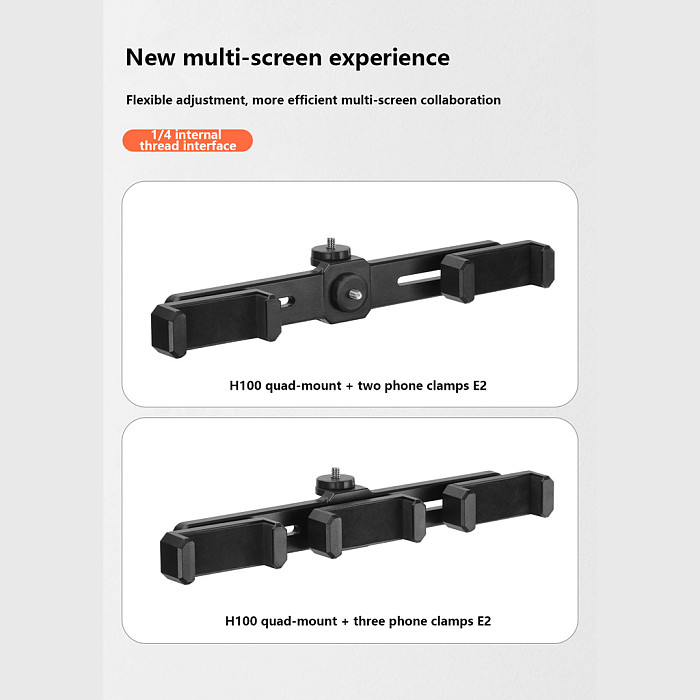 Multi-Function Phone Live Streaming Tripod Stand, Dual Triple Multi-Camera Mount, Selfie Photography Extension Clamp with Fill Light Holder & Gimbal Bracket, Portable Phone Tripod Accessories for Vlog Recording Video Shooting