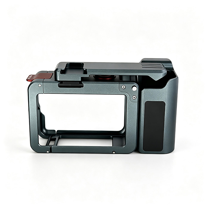 For DJI Action6 Street Camera Metal Camera Cage Handle Set, Shutter Button Expansion, Sports Camera Frame