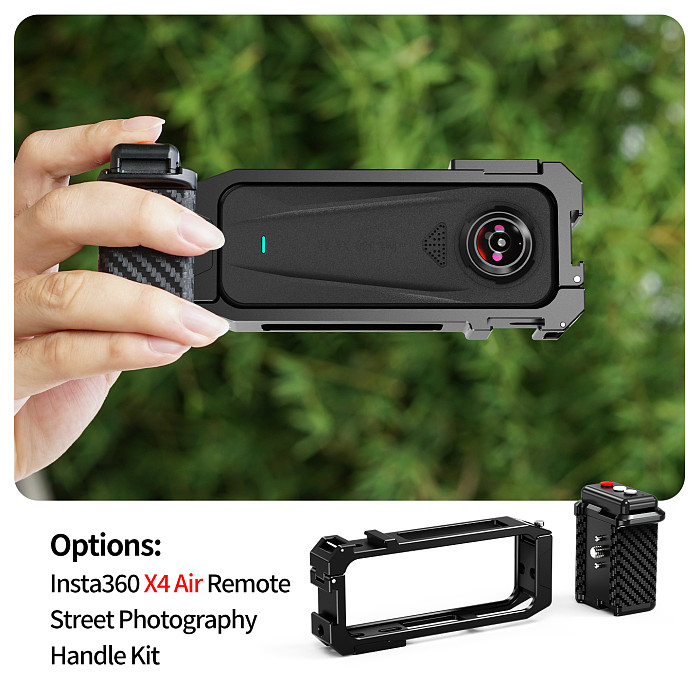 Compatible-Bluetooth Street Photography Handle for DJI Action 6/5/4/3 & Osmo 360, Magnetic Quick Release, 10M Remote Control, Carbon Fiber Anti-Slip Grip