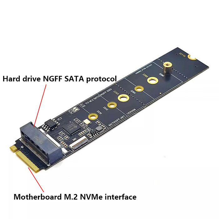M. 2 B/M-KEY SATA NGFF SSD to motherboard M-KEY NVME expansion card PCI-E to NGFF