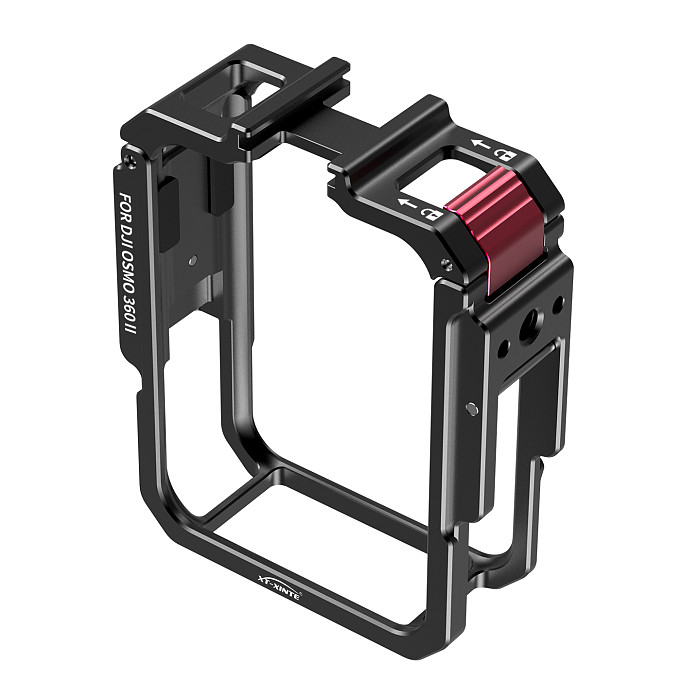 Camera Cage for DJI Osmo 360 II, 1/4  Thread Cold Shoe Mount, Horizontal Vertical Quick Release, Lightweight Protective Frame for Cycling Vlog
