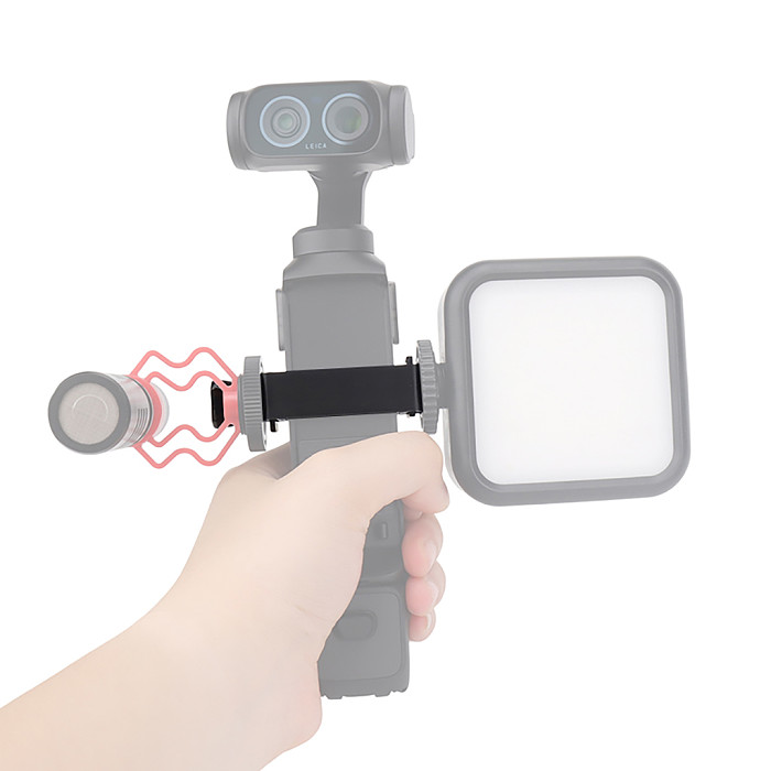 Simple Expansion Bracket with Dual Cold Shoe Mount for Insta360 Luna Ultra, Screenless Fixed Frame Cage, Lightweight Protective Housing, Action Camera Accessory for Microphone Fill Light, Vlog Outdoor Shooting