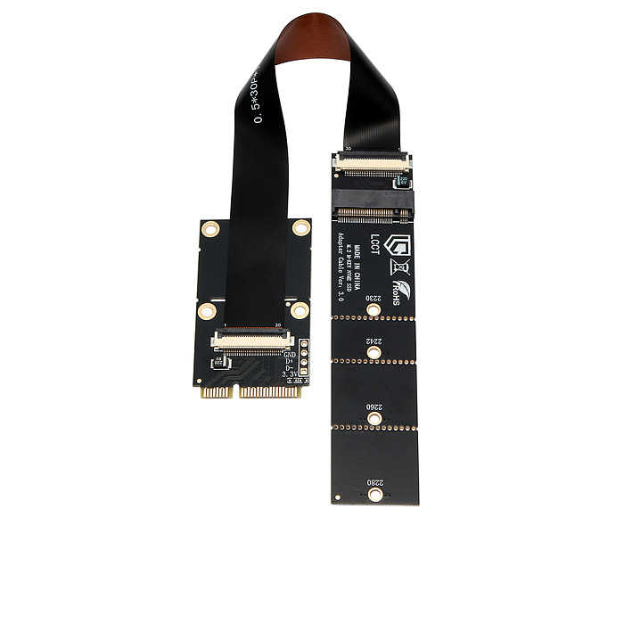 Mini PCI-E to M.2 NVMe Key-M Adapter with EMI Shielding, WIFI Interface to M.2 SSD Converter