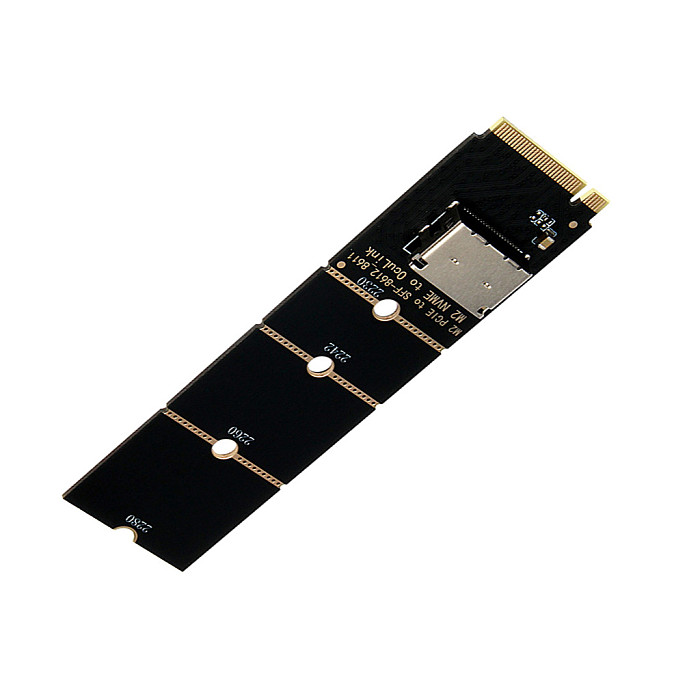M.2 NVMe to OCuLink Female SFF-8612 Adapter, PCIe x4 Riser Card for U.2 SSD, Gen4, M-Key NVMe SSD Expansion Board