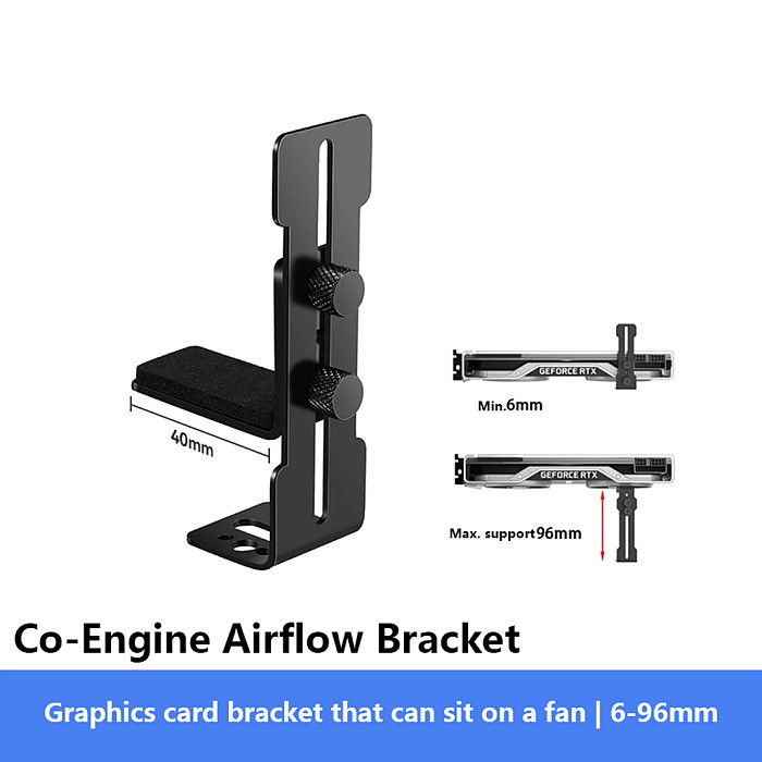 Telescopic Magnetic GPU Support Bracket, Adjustable Jack Stand for ITX Case, Tempered Glass Chassis Graphics Card Holder, Anti-Sag Anti-Bending Support
