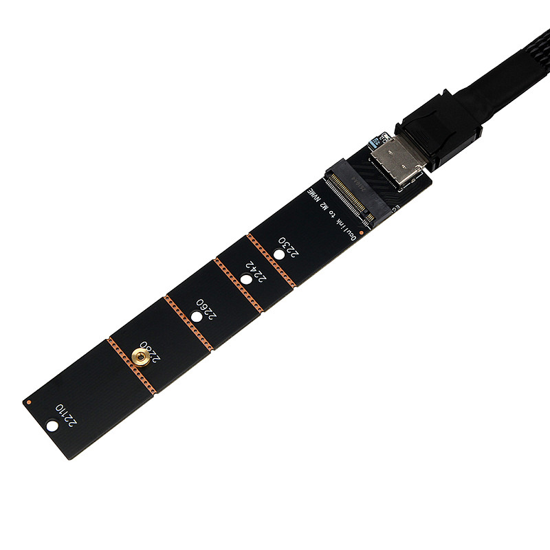 SFF8612 to M.2 M-Key NVMe SSD Adapter, PCIe 4.0 x4 OCuLink to M.2 Expansion Board, External SSD Enclosure for Desktop Laptop