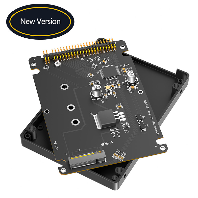 M.2 NGFF B-Key SATA SSD to 2.5 Inch IDE 44 Pin ATA Adapter Card, Convert M.2 NGFF SSD to PATA IDE Hard Disk for Old Laptop with Plastic Enclosure
