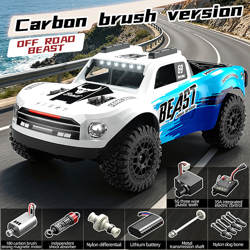 ZLL SG818PRO Brushed / SG818 Brushless 1:24 Scale 4WD RC Truck, Full-Proportion High-Speed Off-Road Racing Car