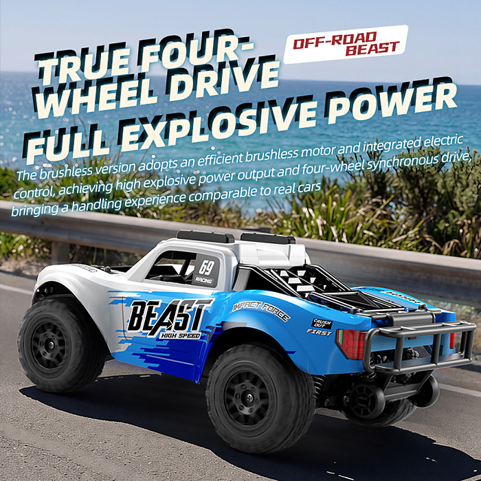 ZLL SG818PRO Brushed / SG818 Brushless 1:24 Scale 4WD RC Truck, Full-Proportion High-Speed Off-Road Racing Car
