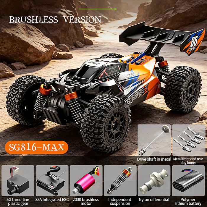 ZLL SG816PRO Brushed / SG816MAX Brushless 1:24 Scale 4WD RC Racing Car, Full-Proportion High-Speed Off-Road Vehicle, Eco-Friendly Materials, ROHS Certified