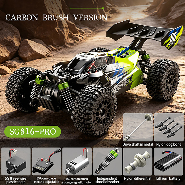 ZLL SG816PRO Brushed / SG816MAX Brushless 1:24 Scale 4WD RC Racing Car, Full-Proportion High-Speed Off-Road Vehicle, Eco-Friendly Materials, ROHS Certified