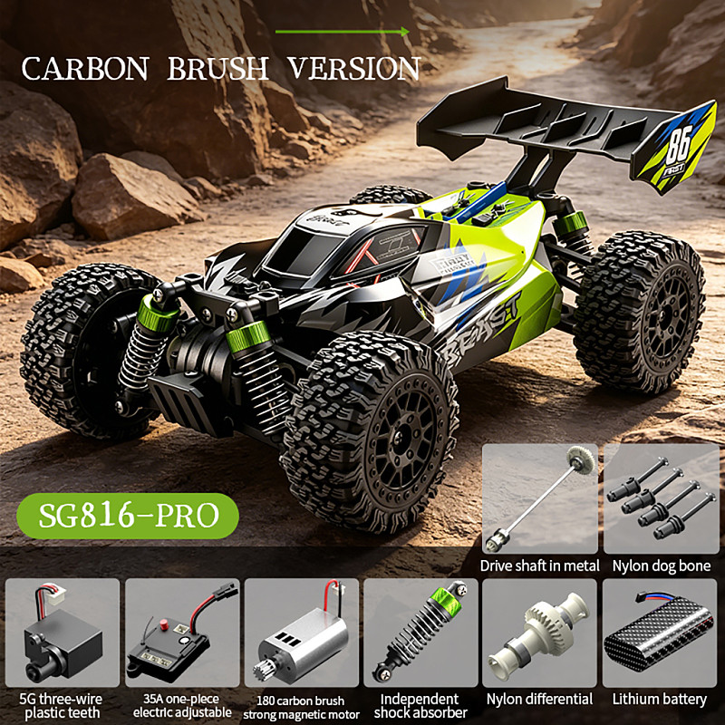 ZLL SG816PRO Brushed / SG816MAX Brushless 1:24 Scale 4WD RC Racing Car, Full-Proportion High-Speed Off-Road Vehicle, Eco-Friendly Materials, ROHS Certified