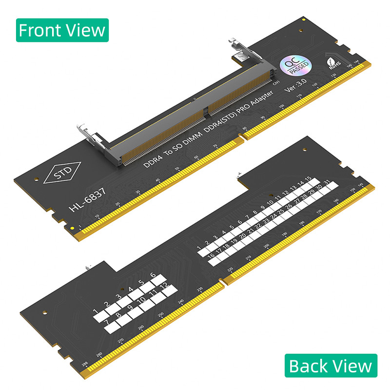 DDR4 Laptop SO-DIMM to Desktop DIMM Adapter Card, HL-6837 Ver3.0 Notebook RAM Converter Adapter