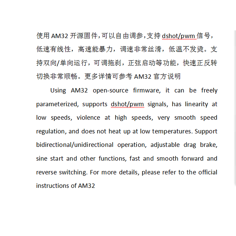 AM32 80A Brushless ESC, 32-Bit Bidirectional Electronic Speed Controller for FPV Drone RC Airplane Boat Car Crawler