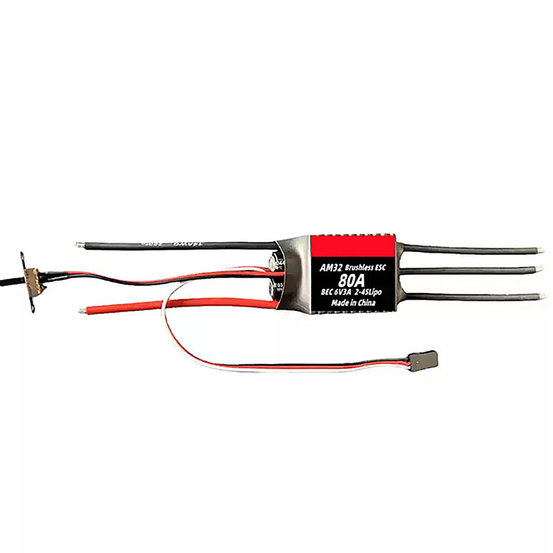 AM32 80A Brushless ESC, 32-Bit Bidirectional Electronic Speed Controller for FPV Drone RC Airplane Boat Car Crawler