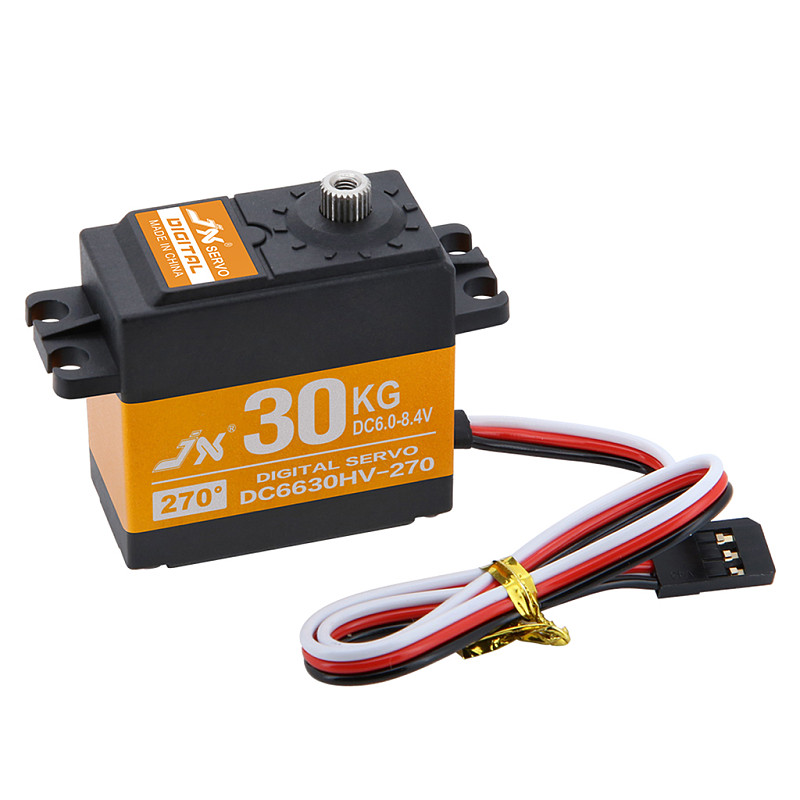 JX DC6630HV 66 Series Standard Size Metal Gear Digital Servo, 30KG/45KG High Voltage Servo Motor, 180°/270°/360° Rotation Angle, for RC Car Truck Boat Robot Arm