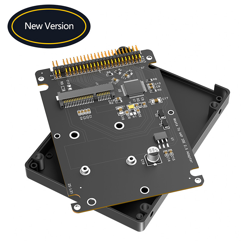 New Version mSATA to 2.5 Inch IDE 44Pin Adapter Card, Convert mSATA SSD to 2.5  IDE PATA Hard Disk with Plastic Enclosure, for Old Laptop IDE Replacement