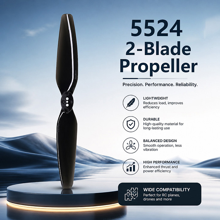 2 Pairs GEMFAN 5524 2-Blade PC Material Propeller for RC Drone Airplane