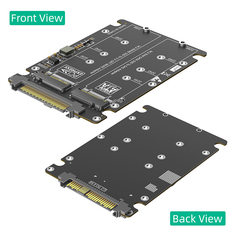 Dual M.2 Key B+M to U.2 SFF-8639 Adapter , Support M.2 NVMe Key M & SATA SSD(Key B), 2-in-1 M2 to U.2 SFF8639/SAS Converter Card