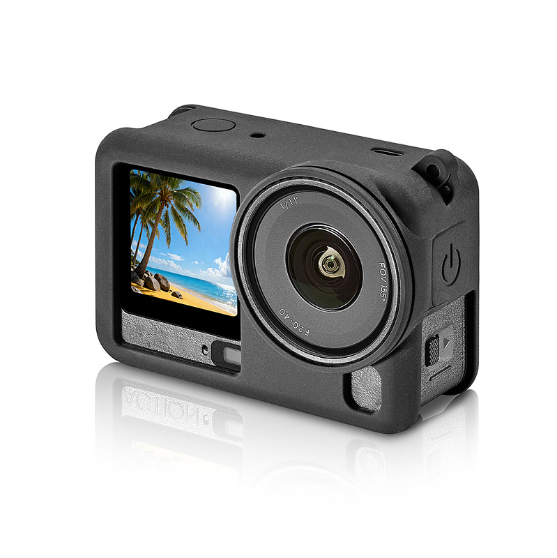 For DJI Action6 silicone protective cover, silicone canera cage protective case, lens cover, quick disassembly of battery, precise hole opening 