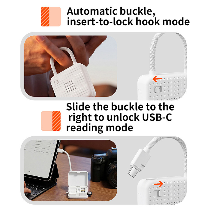 Mini High-Speed Card Reader with SD/TF Storage Box - All-in-One Instant Flash Transfer Reader for iPhone/ PC/ Canon/ Sony/ DJI Cameras