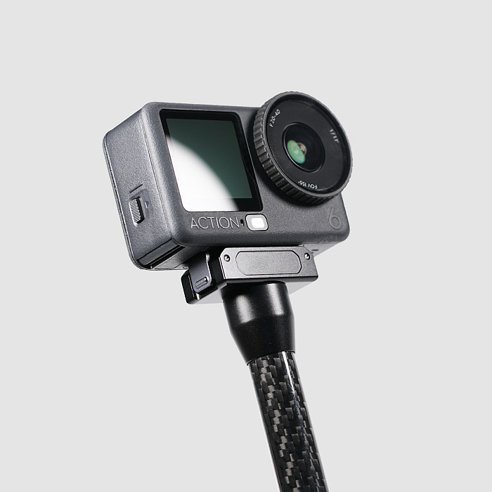 Aluminum Magnetic Quick-Release Mount for DJI Action 6 / Nano / Osmo 360 II with 1/4  Adapter with Arri-Standard Pins & 15mm Rod Spacing, M3 Fixing Holes