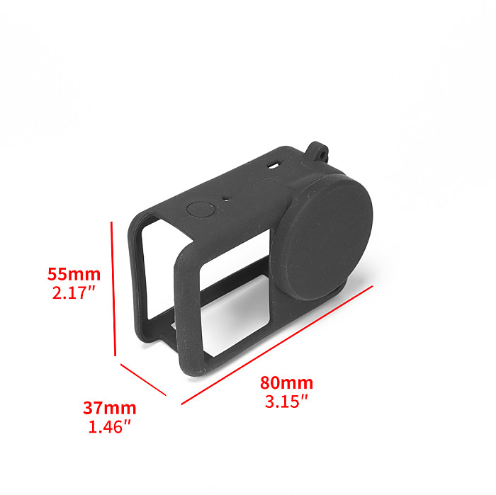 For DJI Action6 silicone protective cover, silicone canera cage protective case, lens cover, quick disassembly of battery, precise hole opening 