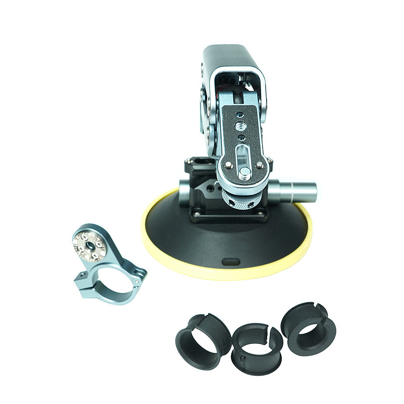 Car Vacuum Suction Cup Shock Absorber Mount Made of Aluminum & Rubber Compatible with DJI Pocket 3 / Pocket 4 Pro Action Camera Vehicle Shooting Accessory