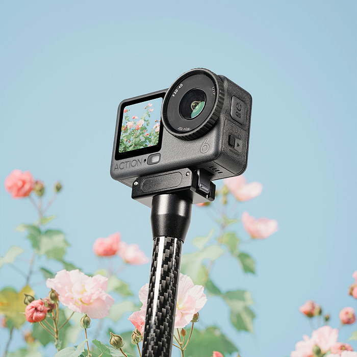 Aluminum Magnetic Quick-Release Mount for DJI Action 6 / Nano / Osmo 360 II with 1/4  Adapter with Arri-Standard Pins & 15mm Rod Spacing, M3 Fixing Holes