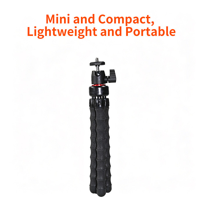 Universal Octopus Tripod with 360° Ball Head - Portable Desktop Stand & Selfie Stick with 1/4  Screw for  DJI Osmo Action 1 & 2 For Insta360 X6/X5/X4, Mirrorless Cameras & Smartphones