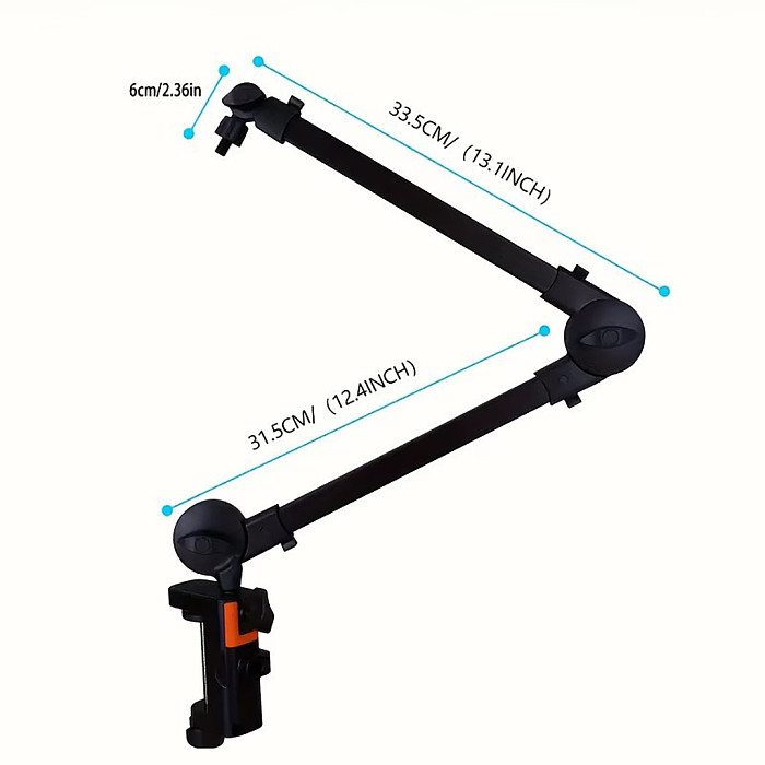 Foldable Desktop Fill Light Stand for Live Streaming - Minimalist Single-Arm Design For Phone Holder & Microphone Mount