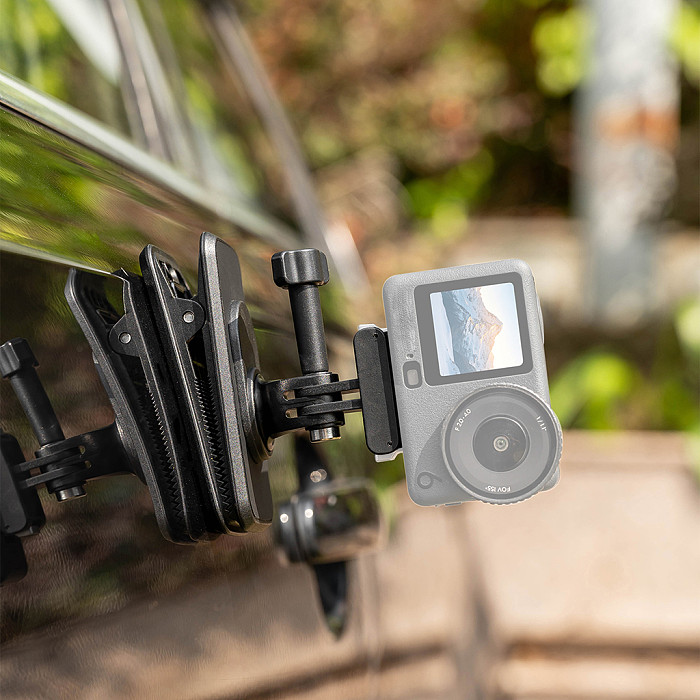 Universal Magnetic Backpack Clip Mount for Action Cameras - 360° Rotating PC & Metal Quick-Release Clip with Strong Magnet for First-Person POV Shooting