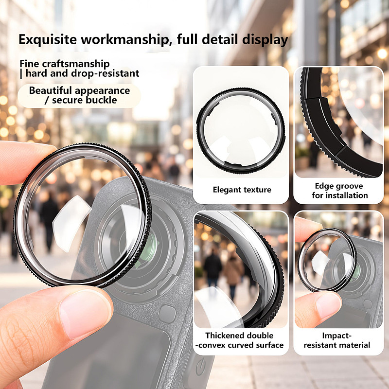 PC Lens Protector for Insta360 X6 Panoramic Camera — Lightweight Scratch-Resistant Protective Lens Cover, Compatible with Insta360 X6 Action Camera