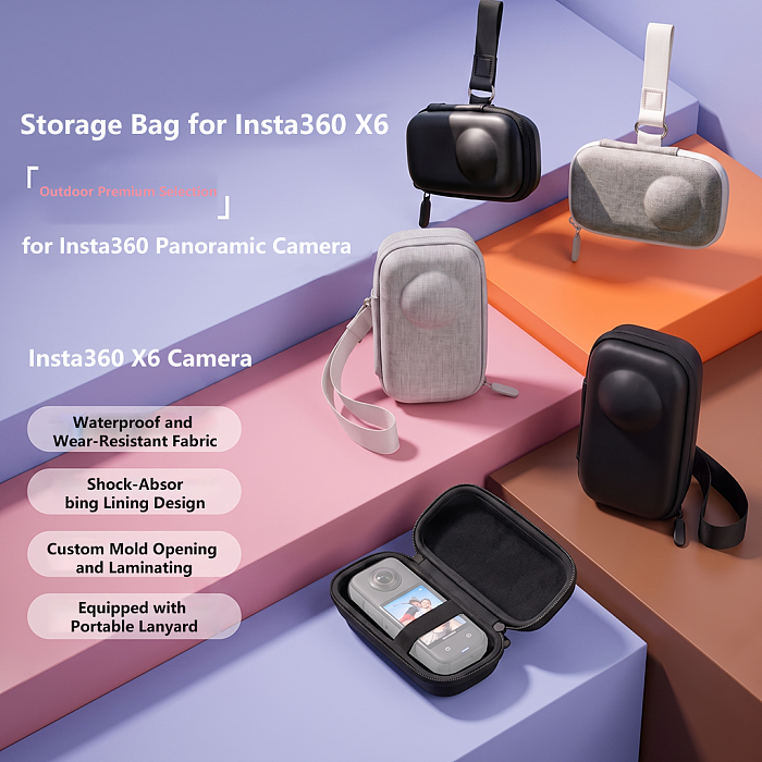 For Insta360 X6 portable Action camera storage bag with protective waterproof and scratch resistant case