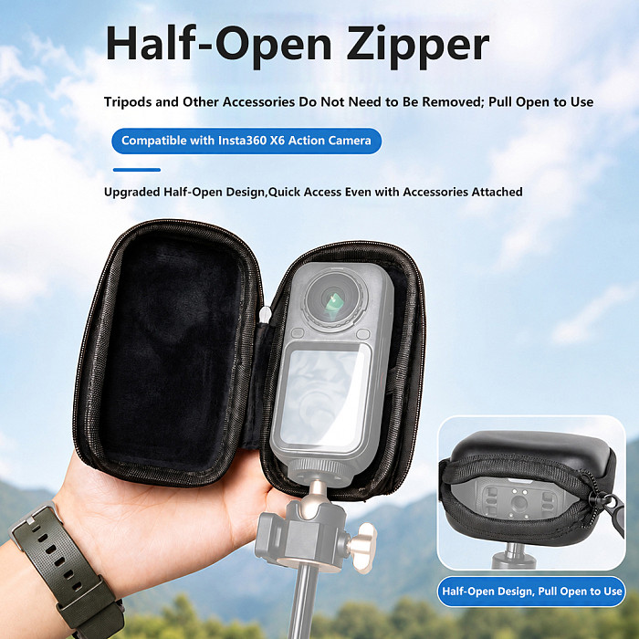 For Insta360 X6 portable Action camera storage bag with protective waterproof and scratch resistant case