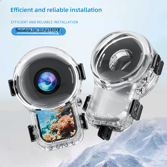 Magnetic Quick-Release Invisible Diving Case for Insta360 X5 - Durable PC Waterproof Housing with Precision Cutouts, Lens Guard & Drop-Resistant Design for Underwater Shooting