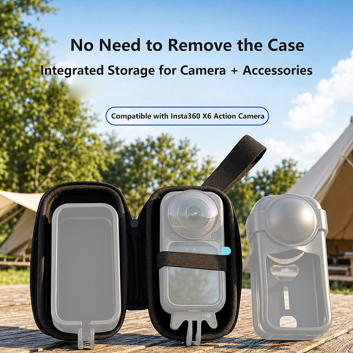 For Insta360 X6 portable Action camera storage bag with protective waterproof and scratch resistant case