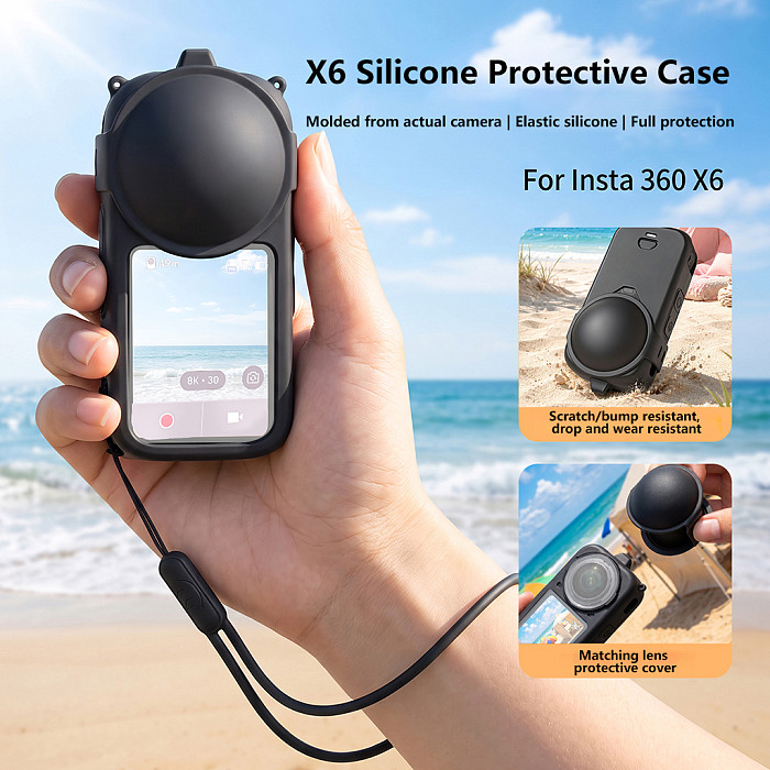 For Insta 360 X6 silicone lens cover, anti drop and anti-collision for  Insta 360 X6 camera accessory 