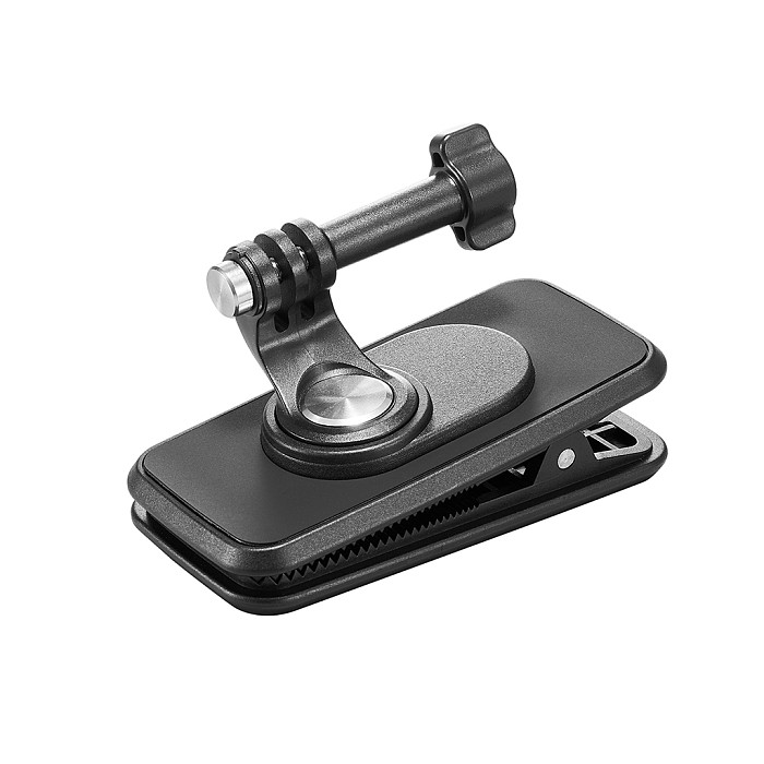 Universal Magnetic Backpack Clip Mount for Action Cameras - 360° Rotating PC & Metal Quick-Release Clip with Strong Magnet for First-Person POV Shooting