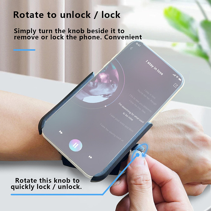 Universal Wrist & Arm Phone Holder for Drivers & Runners - 360° Rotatable Plastic Phone Bracket for Food Delivery, Running, Cycling & Outdoor Navigation