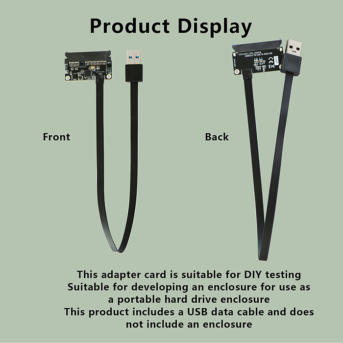 USB to 2.5  SATA Adapter Board - 5Gbps USB to SATA HDD/SSD Expansion PCB, External Hard Drive Enclosure Circuit Board 