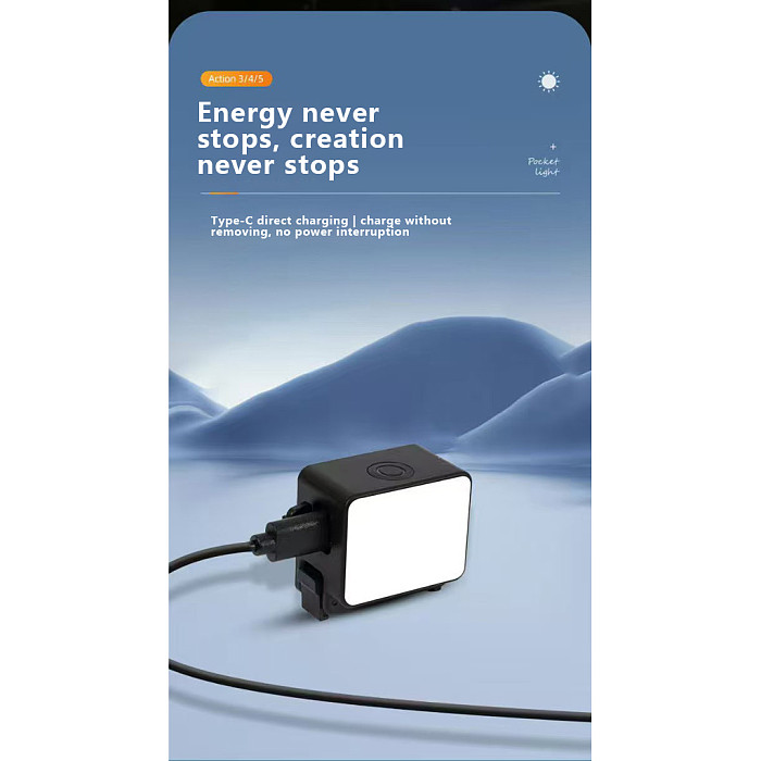 For DJI Action3/4/5 camera portable mini fill light magnetic quick release