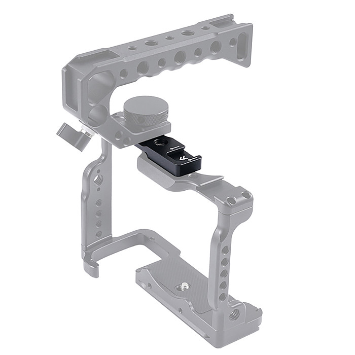 NATO Rail Extension Plate for Camera Cage - Aluminum Alloy Multi-Function Cold Shoe Mounting Base with NATO Slide Bar, Modular Expansion Bracket