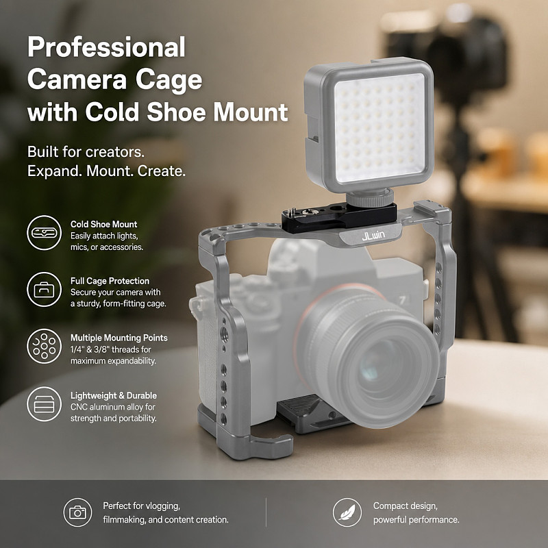 NATO Rail Extension Plate for Camera Cage - Aluminum Alloy Multi-Function Cold Shoe Mounting Base with NATO Slide Bar, Modular Expansion Bracket