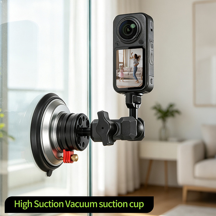 1 Inch Ball Head, Vacuum Suction Cup, Photography Mount, Car Camera Base For DJI Action6/ Insta360/Pocket4P/ GoPro13, DSLR, Phone Holder