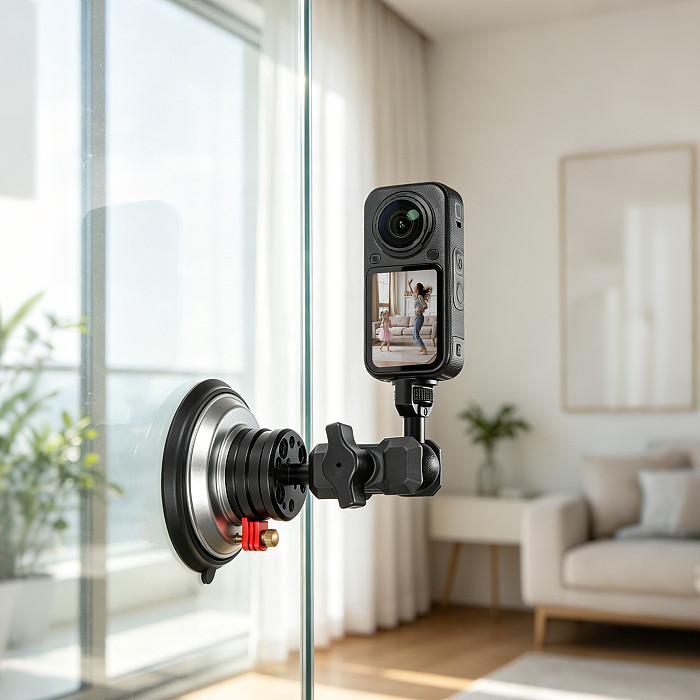 1 Inch Ball Head, Vacuum Suction Cup, Photography Mount, Car Camera Base For DJI Action6/ Insta360/Pocket4P/ GoPro13, DSLR, Phone Holder