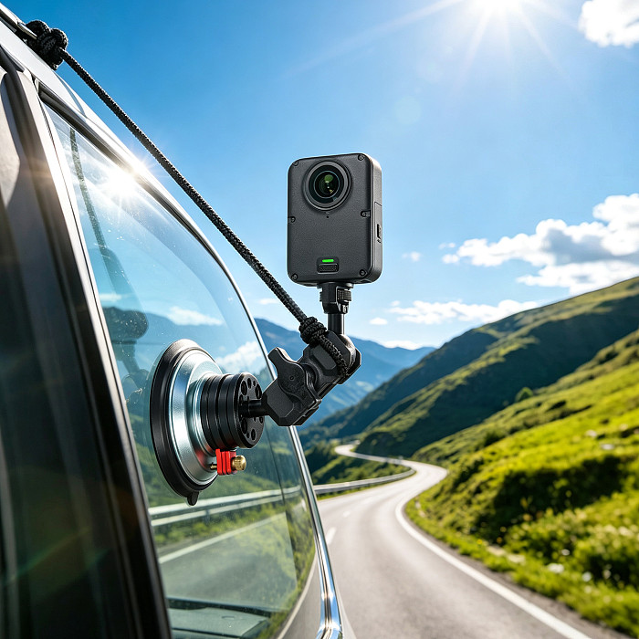 1 Inch Ball Head, Vacuum Suction Cup, Photography Mount, Car Camera Base For DJI Action6/ Insta360/Pocket4P/ GoPro13, DSLR, Phone Holder